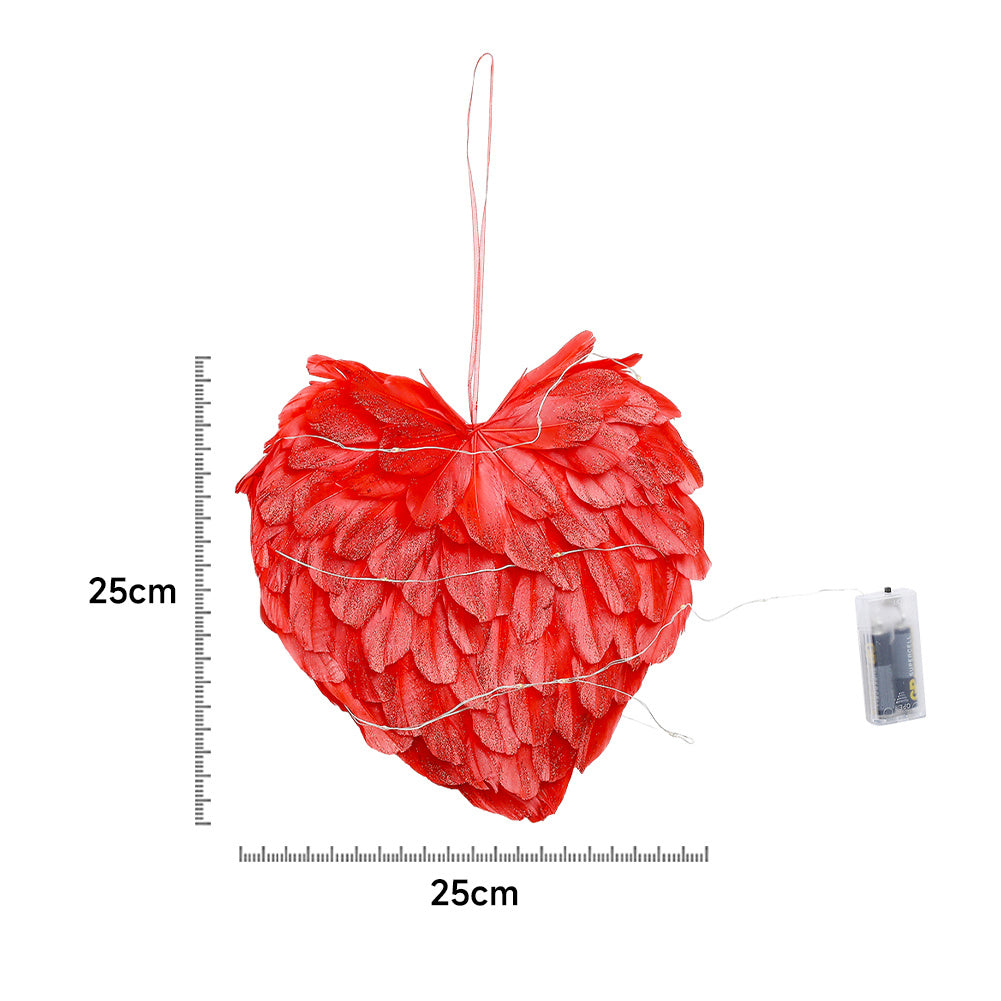 LED Light Red Feather Creative Hanging Ornament