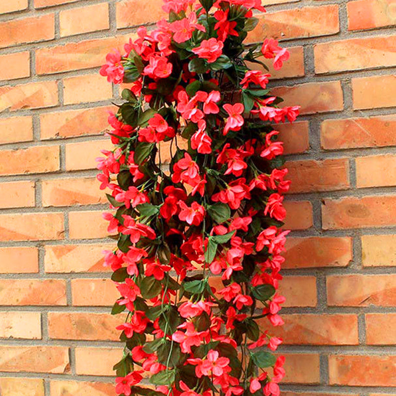 Wall Hanging Fake Flower Violet Window Balcony Decoration,Red