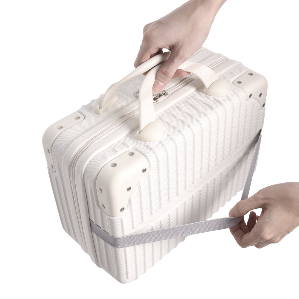 White Portable Plastic Makeup Case for Travel