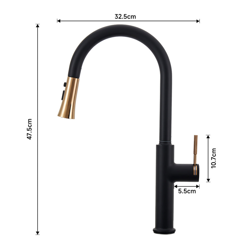 Black Kitchen Sink Faucet with Pull Out Sprayer
