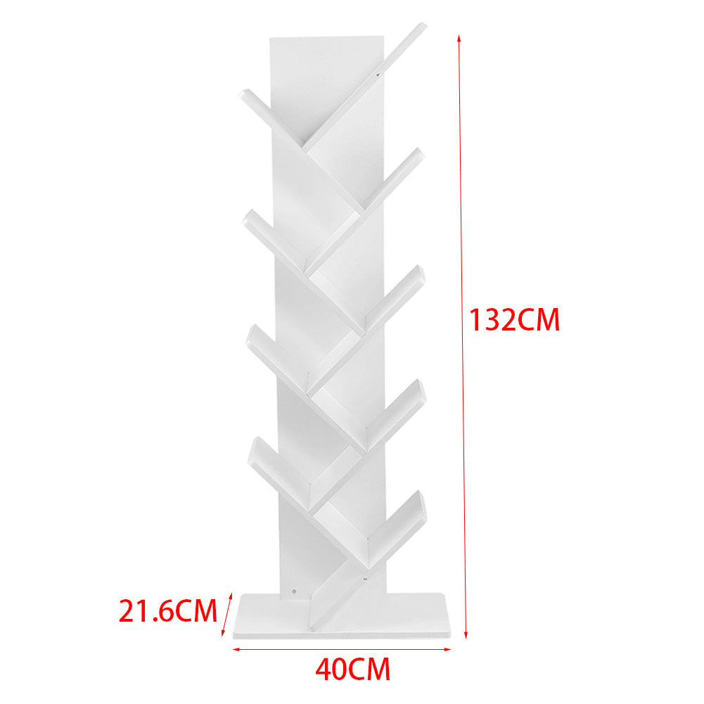 9 Layer Tree Shape Bookshelf Desktop Organizer, White