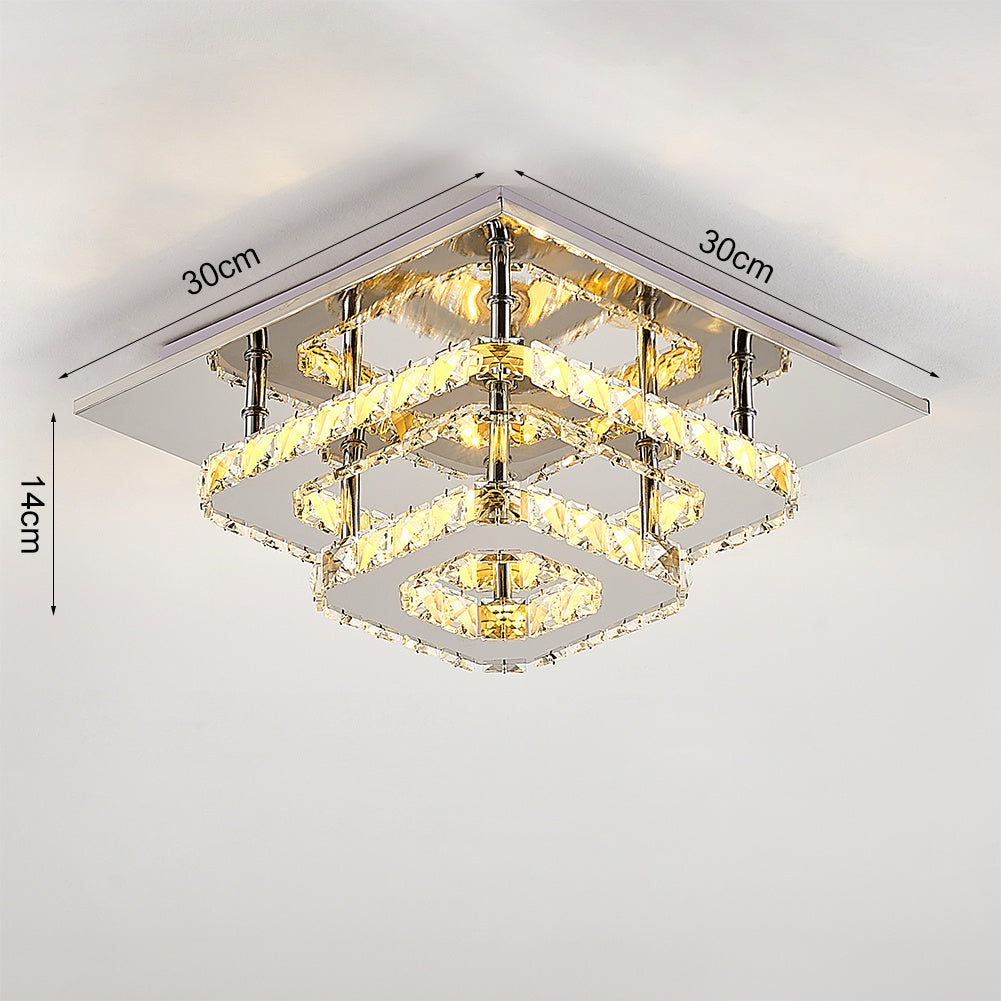 36W LED Ceiling Light Crystal Pendant Lamp Dimmable with Remote