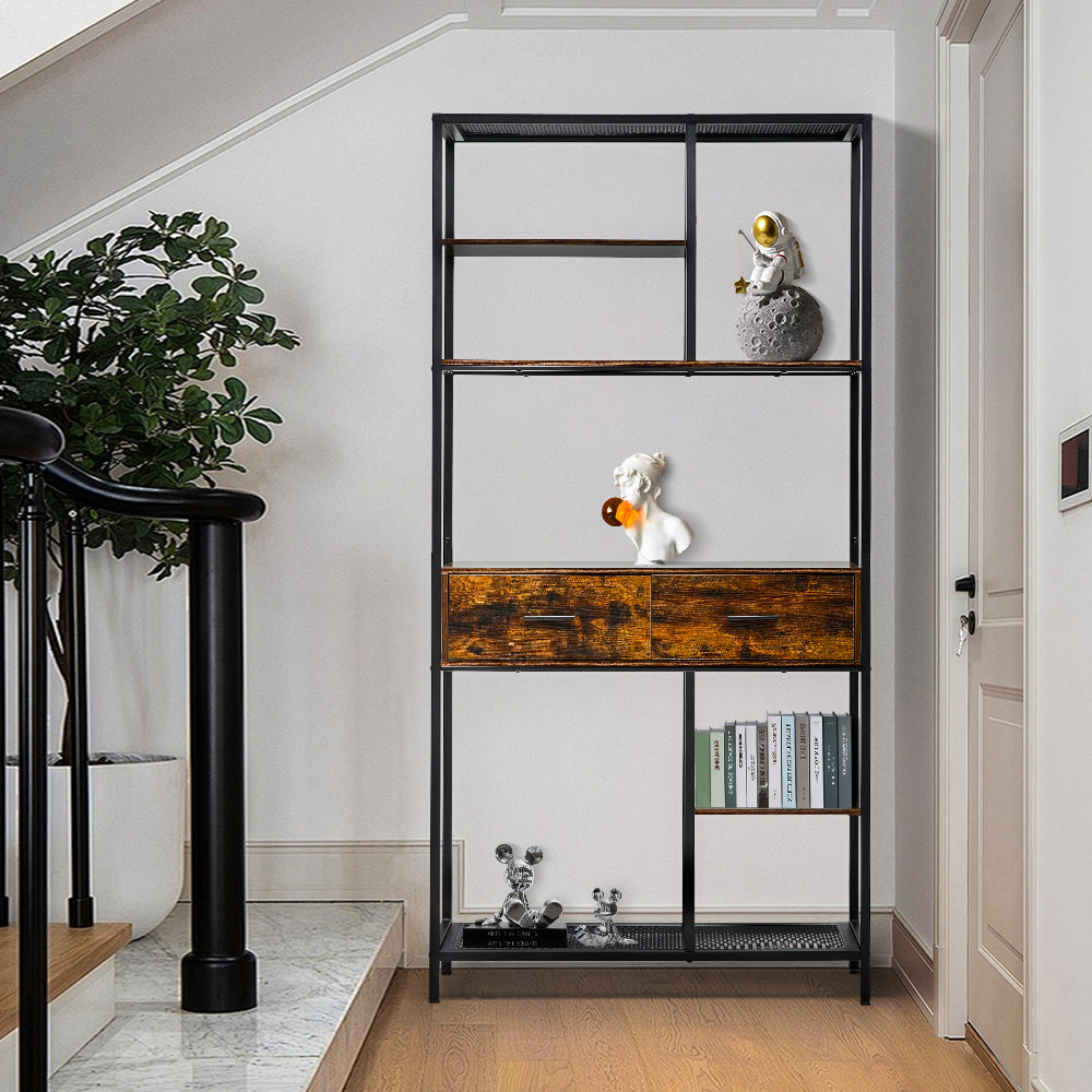 Vintage Plant Stand Storage Shelf with Drawers