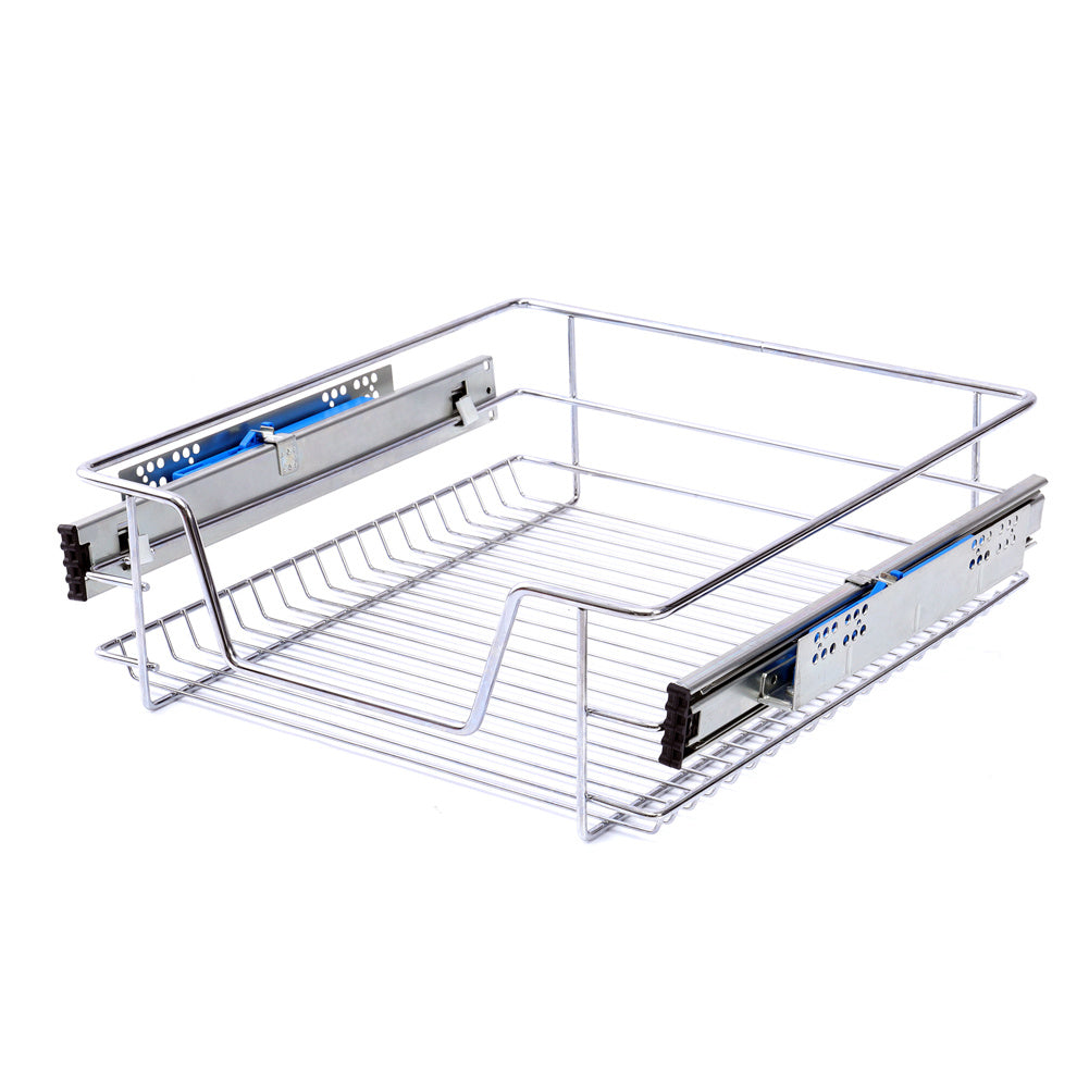 Pull Out Wire Basket Kitchen Cabinet Larder Organizer Cupboard Drawer, 60CM