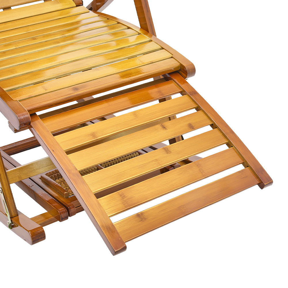 Bamboo Rocking Chair Foldable Recliner, Bamboo Chair, Natural Wood