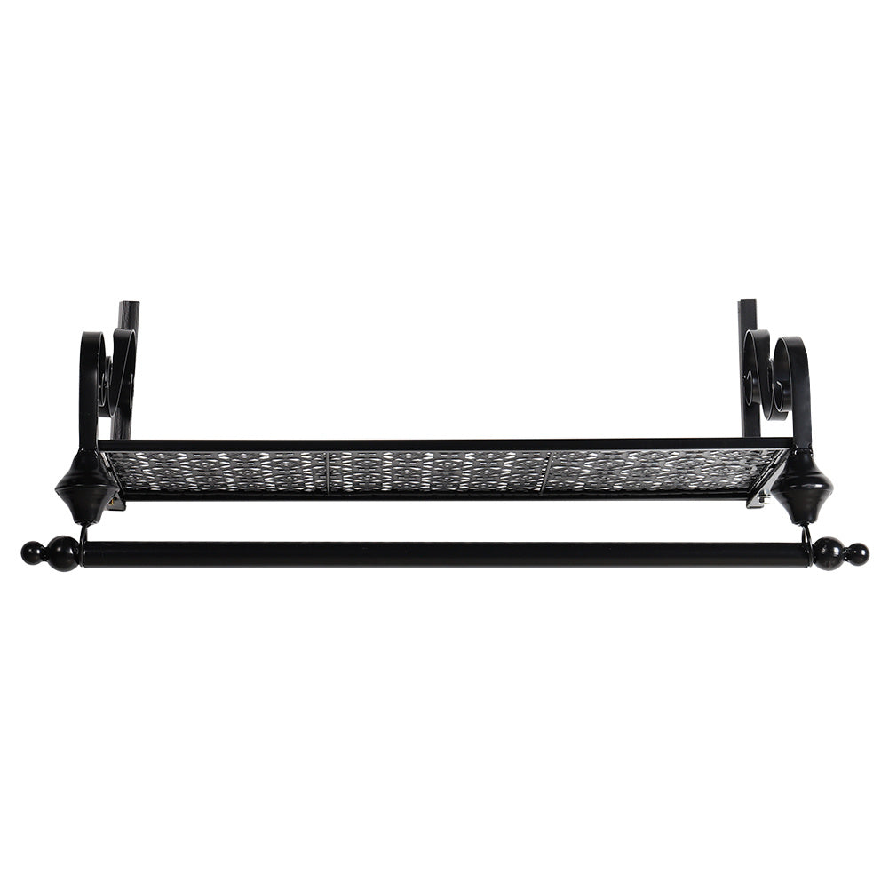 80cm Length Black Wall Mounted Garment Clothes Rail Home Shop Dress Hanging Display