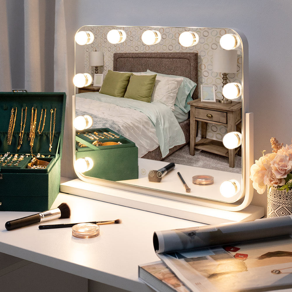 White Hollywood Vanity Mirror with 11 Dimmable Lights