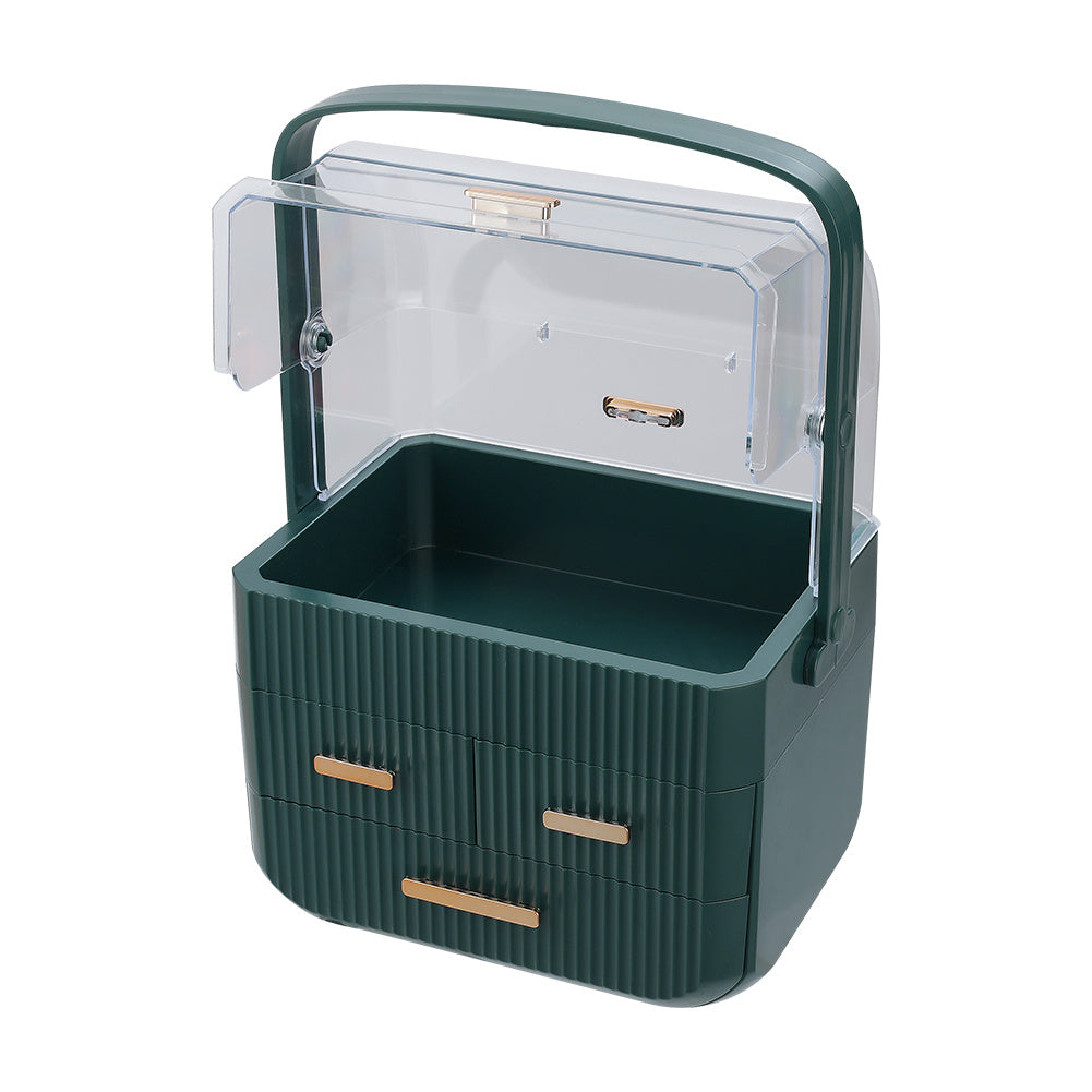 Makeup Cosmetics Storage Organizer with Handle and 3 Drawers