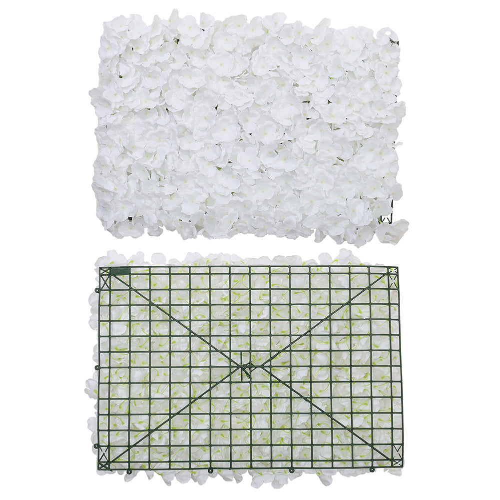 Handcrafted White Silk Hydrangea Flower Panel