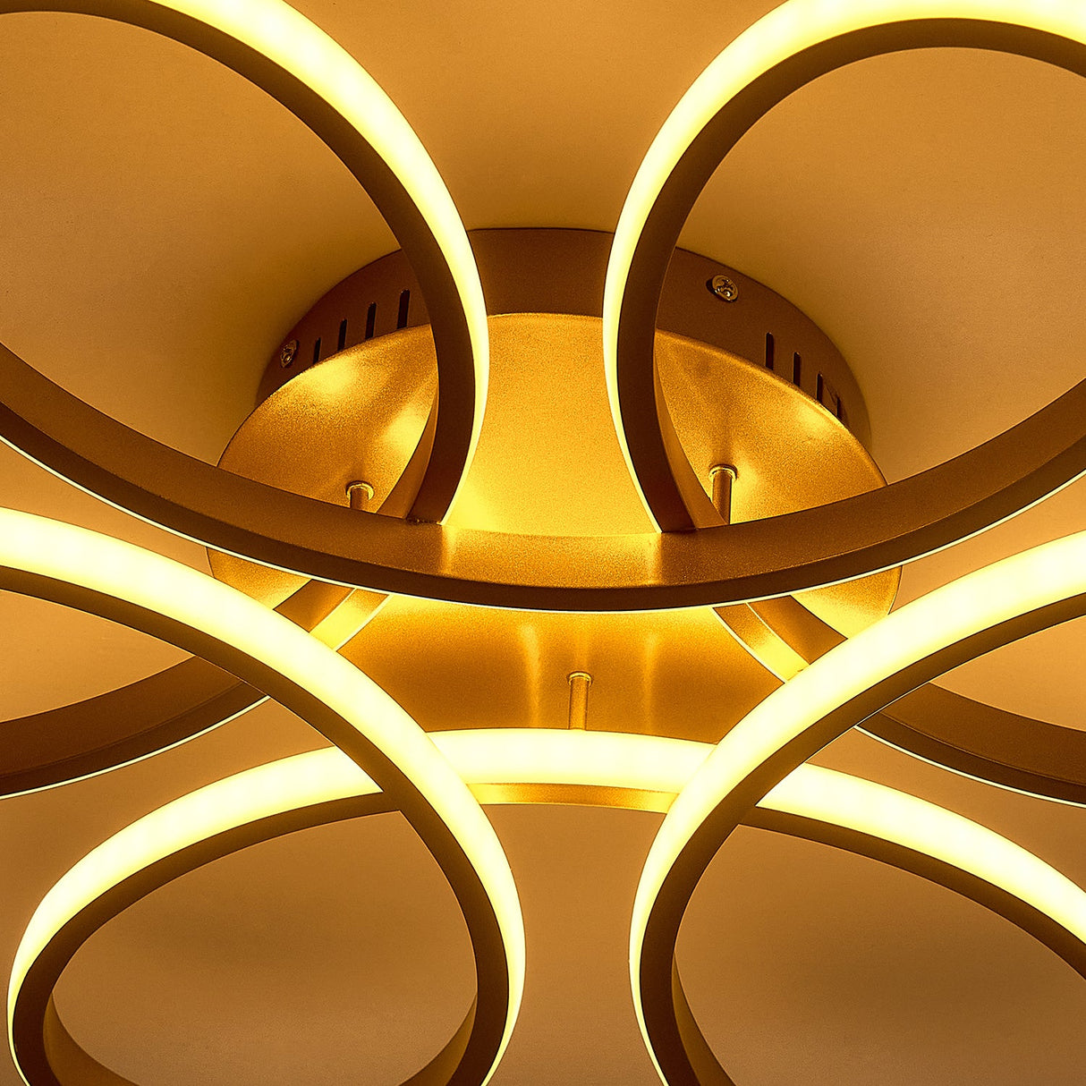 Modern Petal LED Ceiling Light, Gold 58CM Dimmable