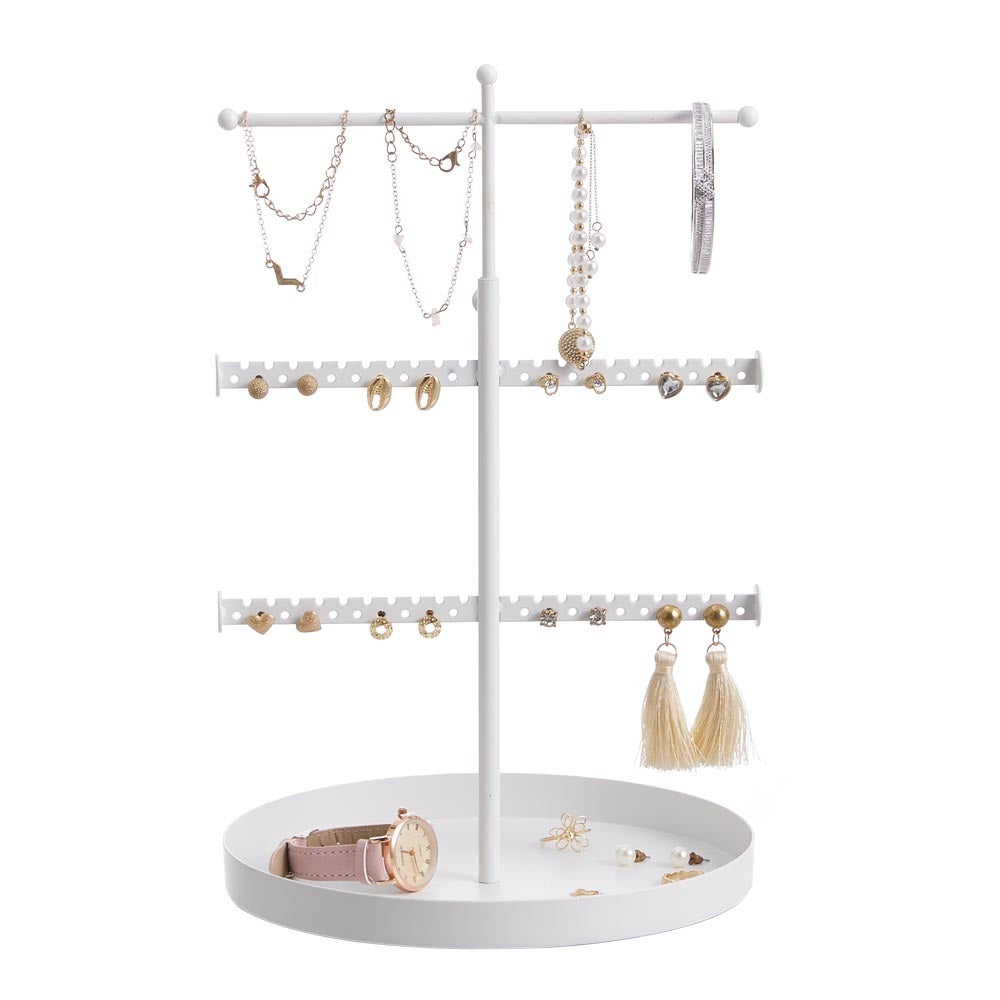 White 3 Tier Retractable Jewelry Display Stand