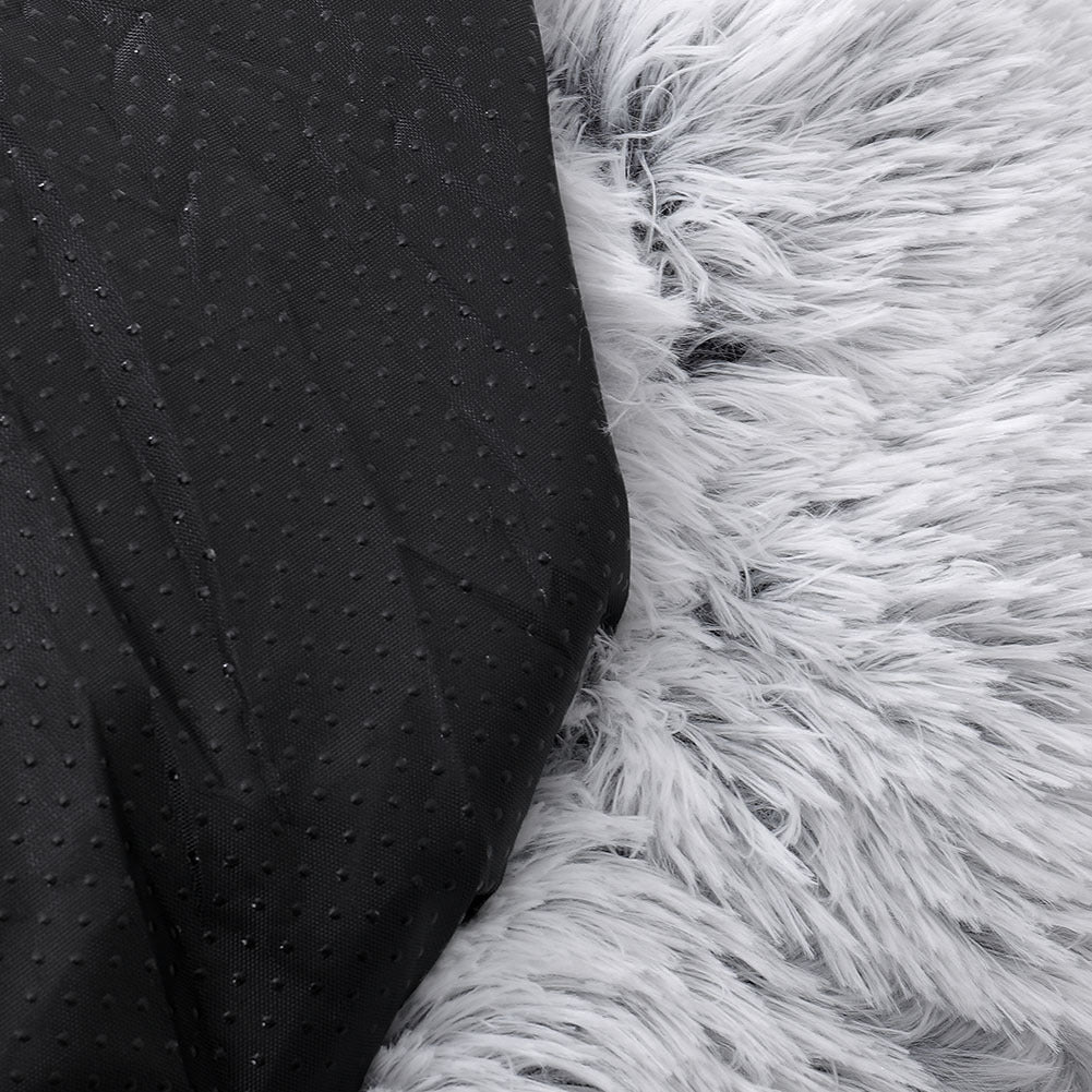 Grey White 70cm Round Donut Plush Dog Cuddler Bed