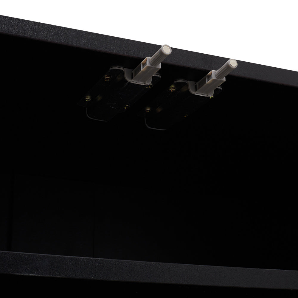 Brown 6 Tier Black Shoe Cabinet with Doors