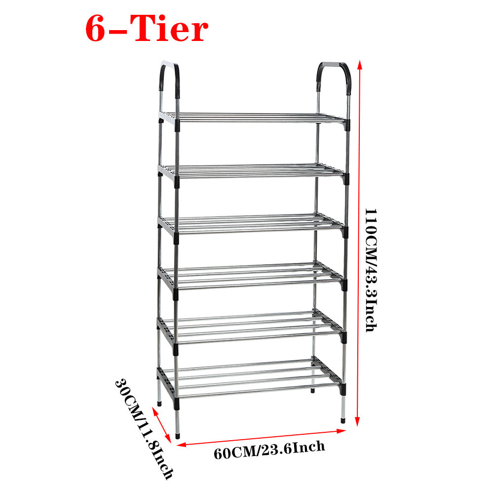 6 Tier Metal Shoe Rack Shoe Storage Stand Organiser