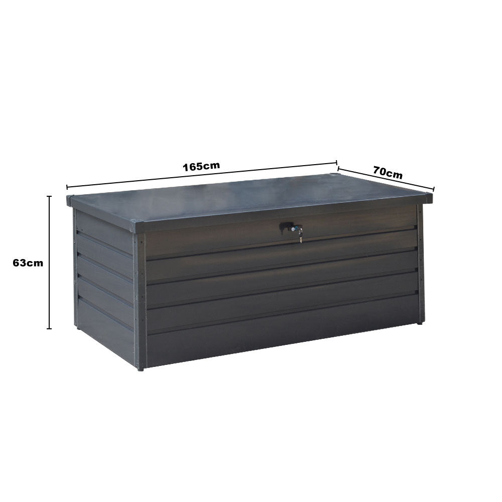 Anthracite 600L Metal Outdoor Garden Lockable Storage Box