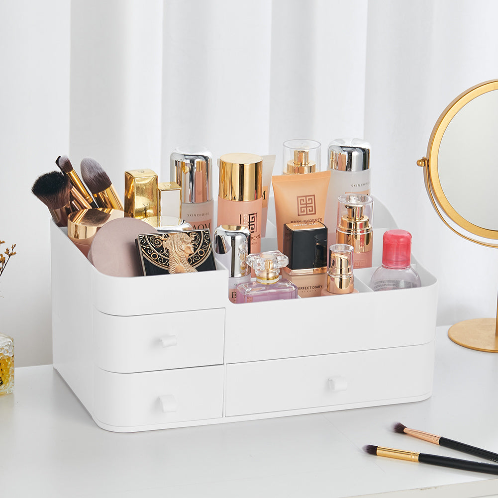White Large Makeup Organizer Storage with Drawers