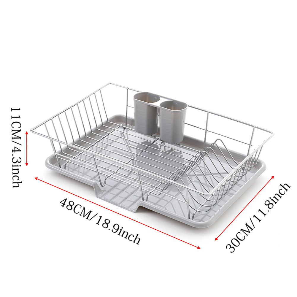 Large Dish Drying Rack with raining Tray Cutlery Holder