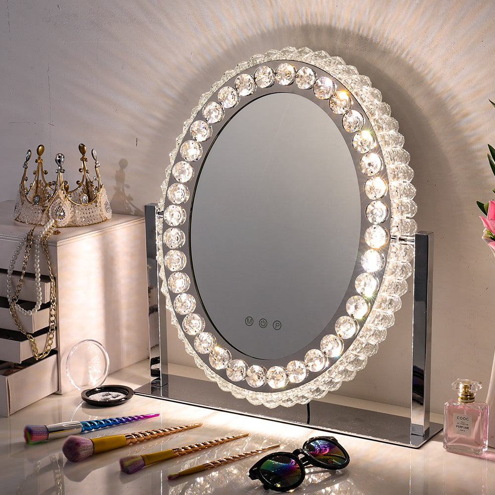 Crystal Dressing Makeup Mirror with Dimmable Led Light