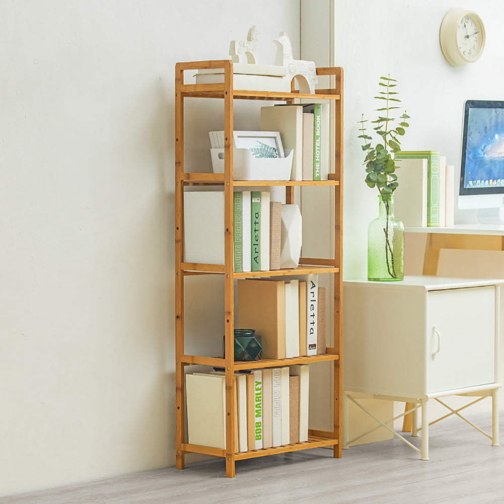 5 Tier Wood Bookcase Display Stand, 128x50x25CM