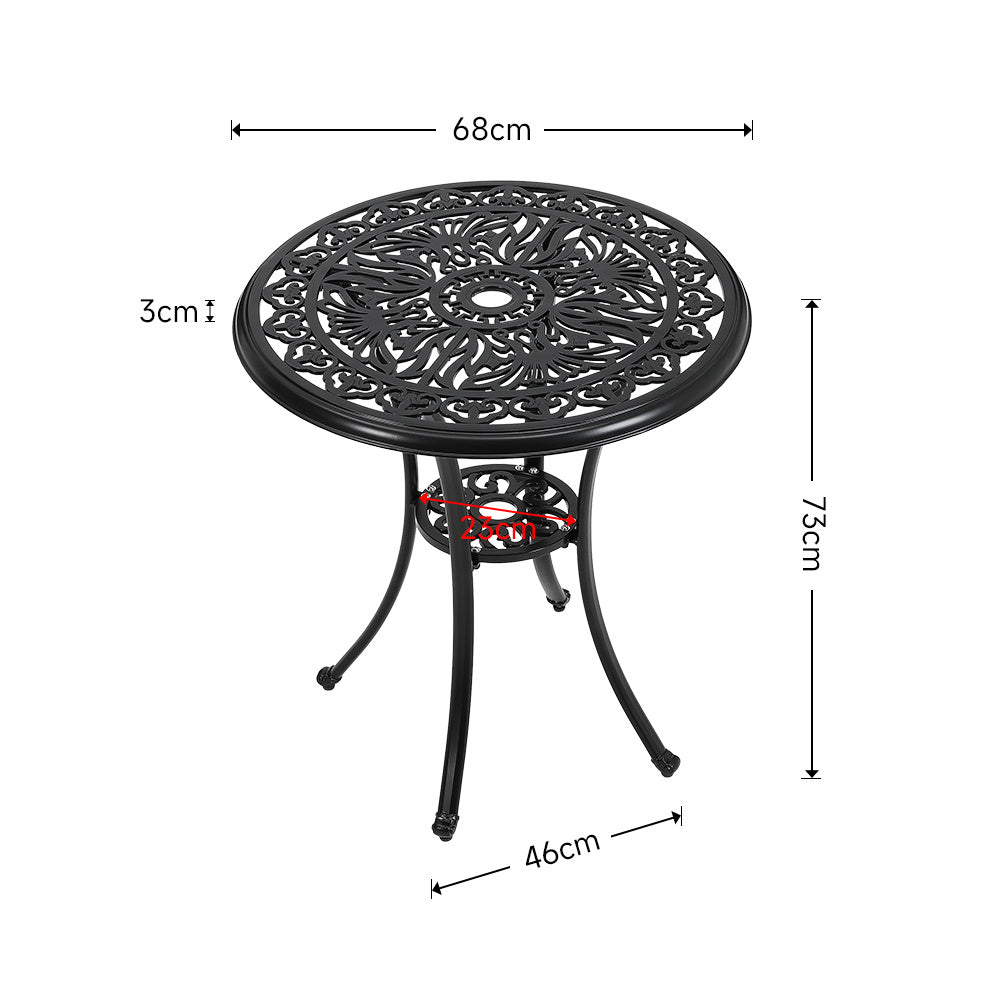 Round Patio Dining Table with Umbrella Hole