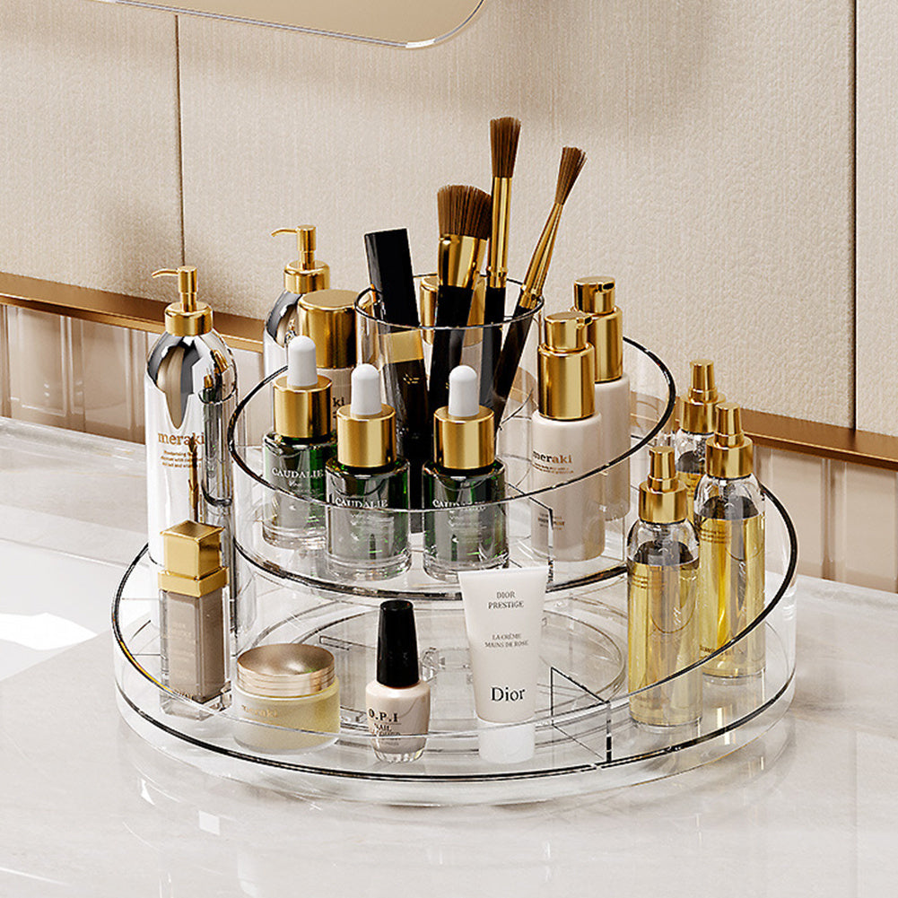 Circular Chic Transparent Makeup Storage Carousel