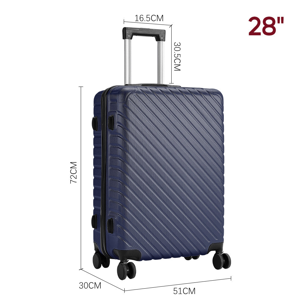 Blue 28 inch Lightweight Hardside Travel Suitcase with Wheels