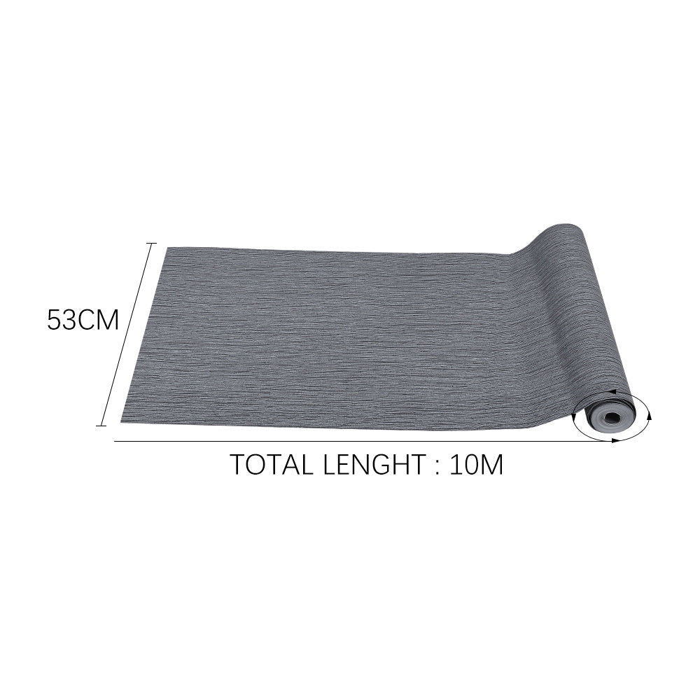 Dark Grey 3D Striped Linen Textured Non woven Wallpaper