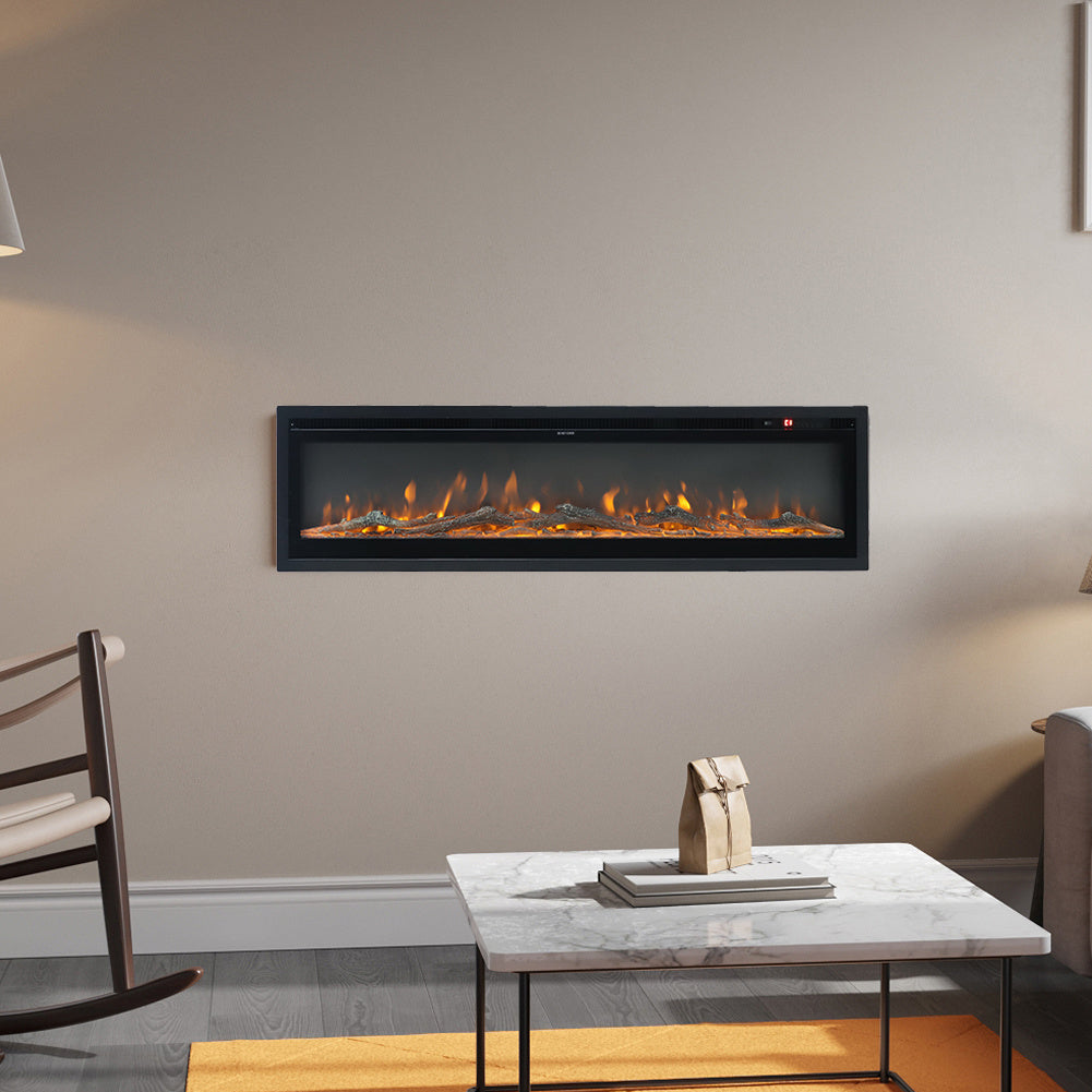 70 Inch Wall Mounted Freestanding Electric Fireplace with Remote 9 Flame Colours
