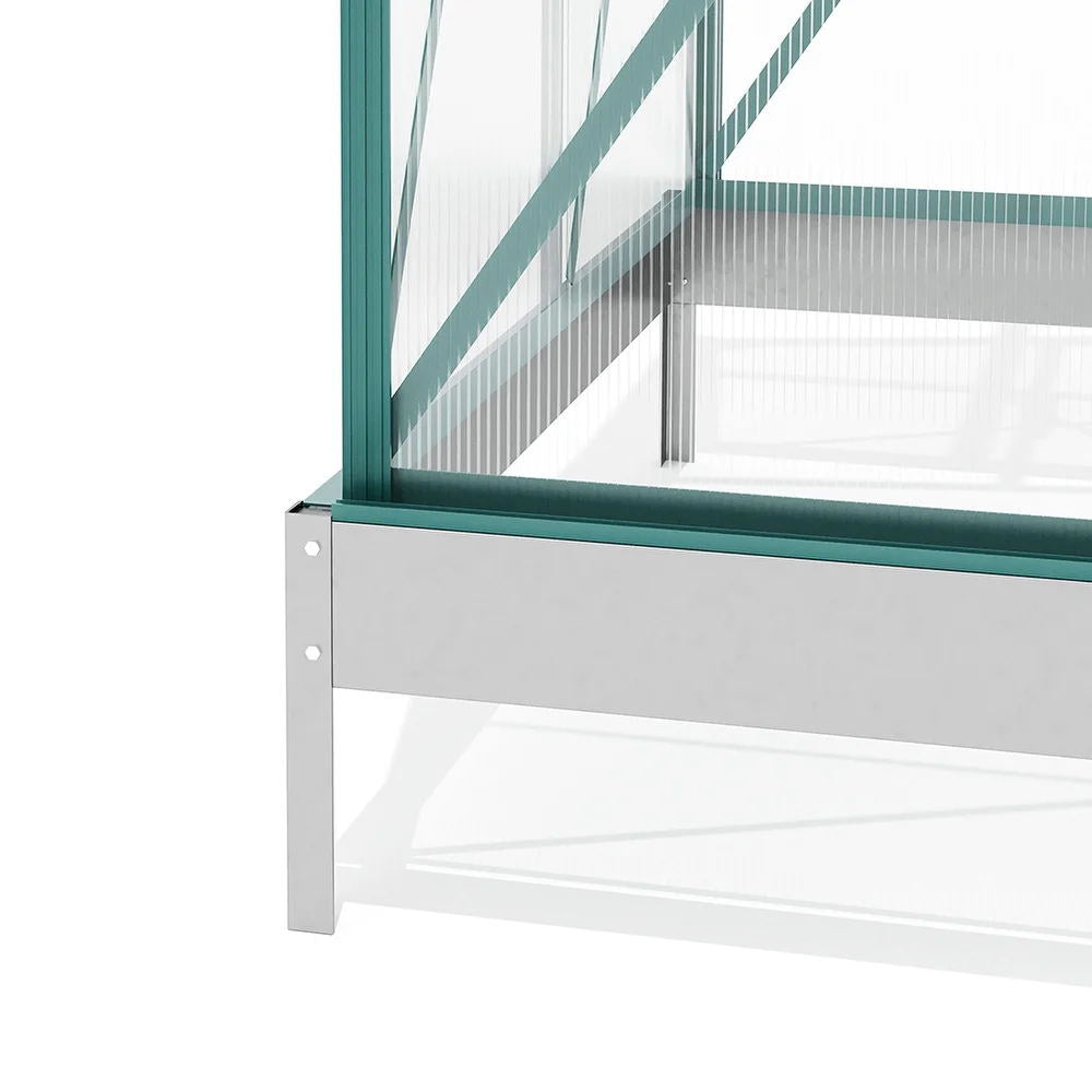 4ft x 6ft Garden Greenhouse Aluminium Polycarbonate Green Plant Housing With Base
