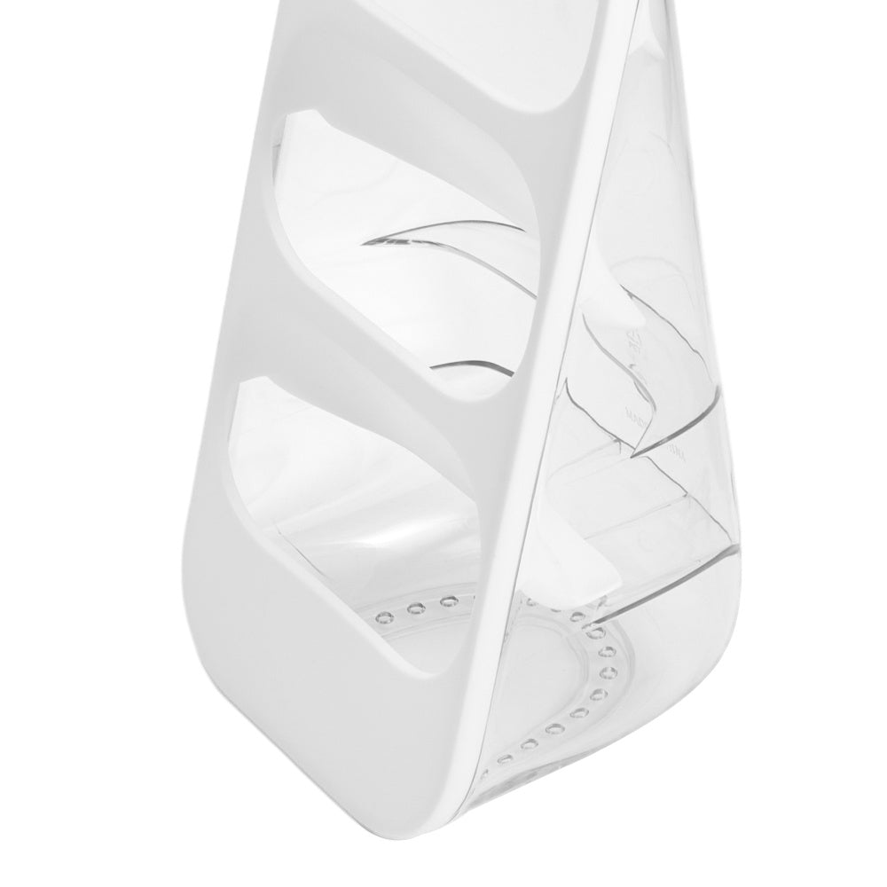 White 3 Compartment Plastic Utensil Holder