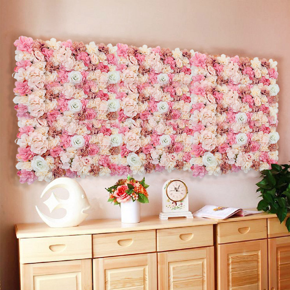Artificial Rose Flower Backdrop Wall Panel