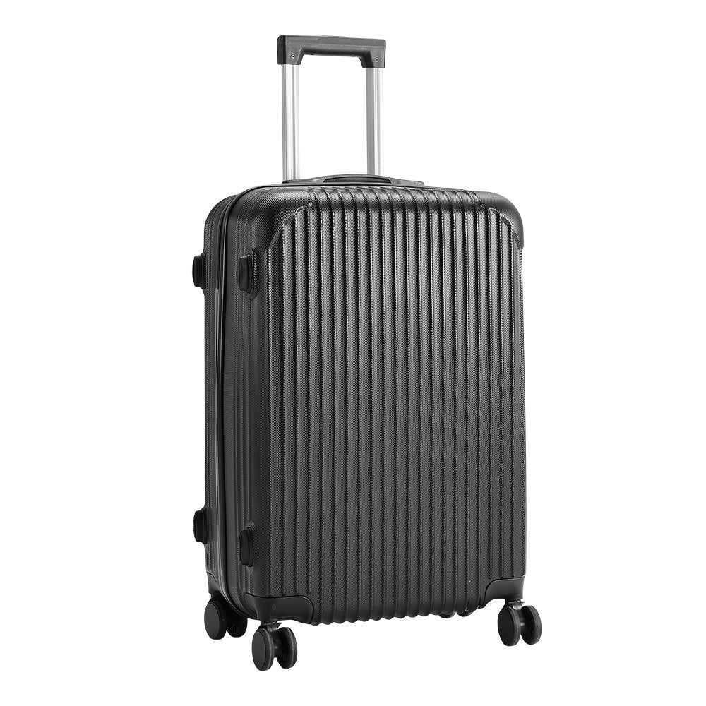 Black 24 inch Hardshell Spinner Wheel Luggage Travel Suitcase