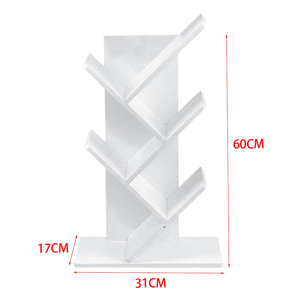 5 Layer Tree Shape Bookshelf Desktop Organizer, White