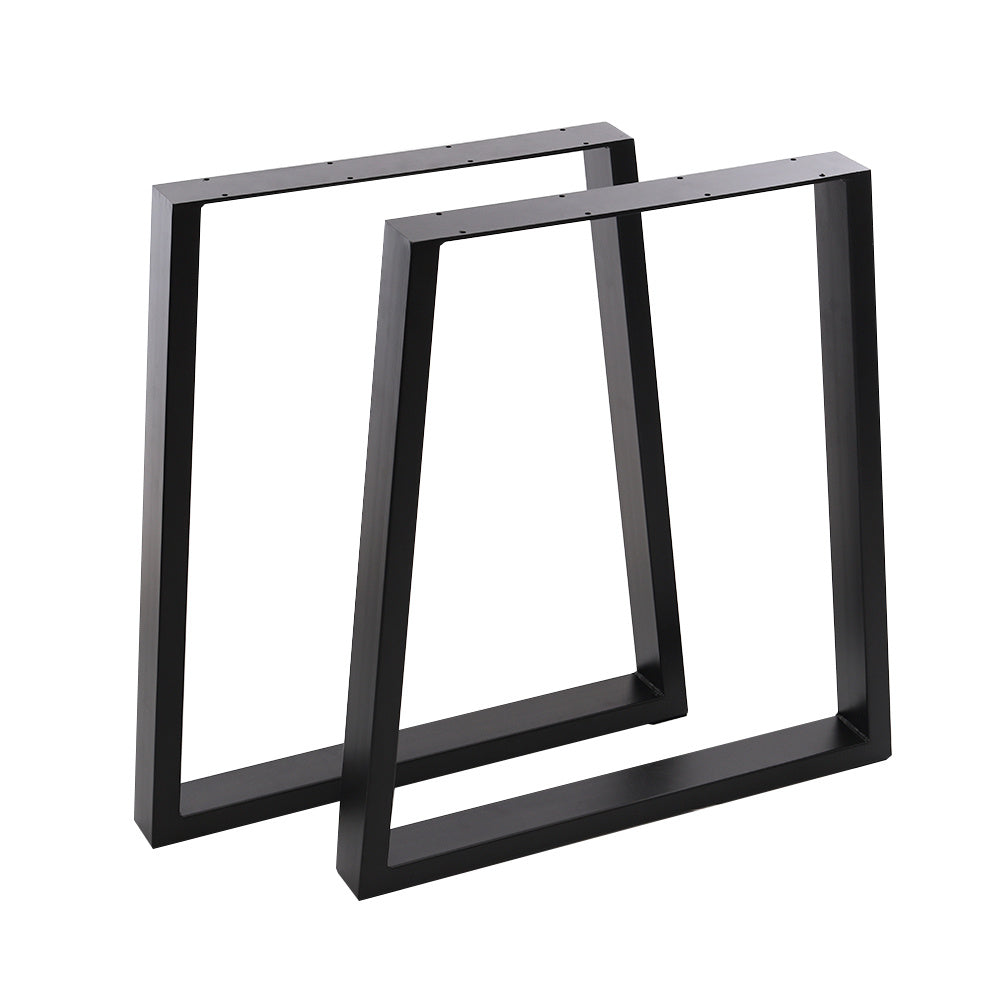 Set of 2 Metal Table Bench Legs Frames Trapezium Steel Base Stands, 81x71CM