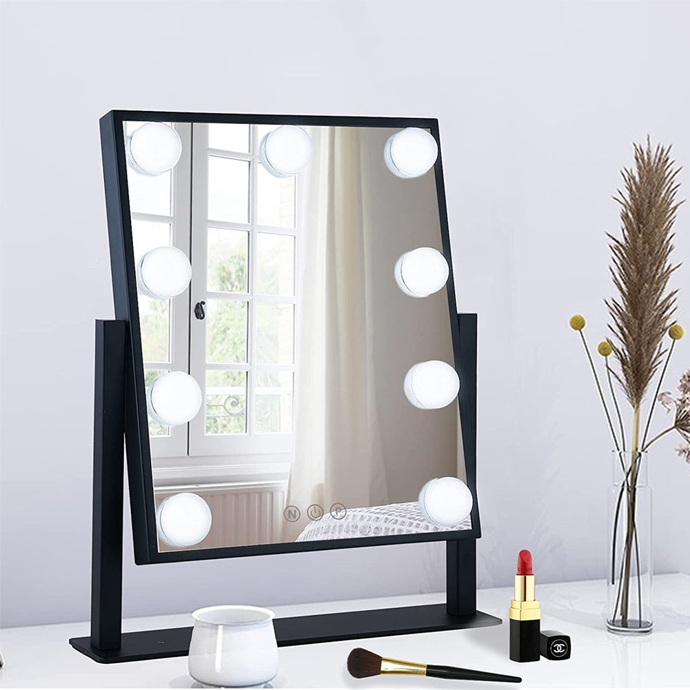 Hollywood Vanity Mirror with 9 LED Bulbs, 3 Color Lighting Modes