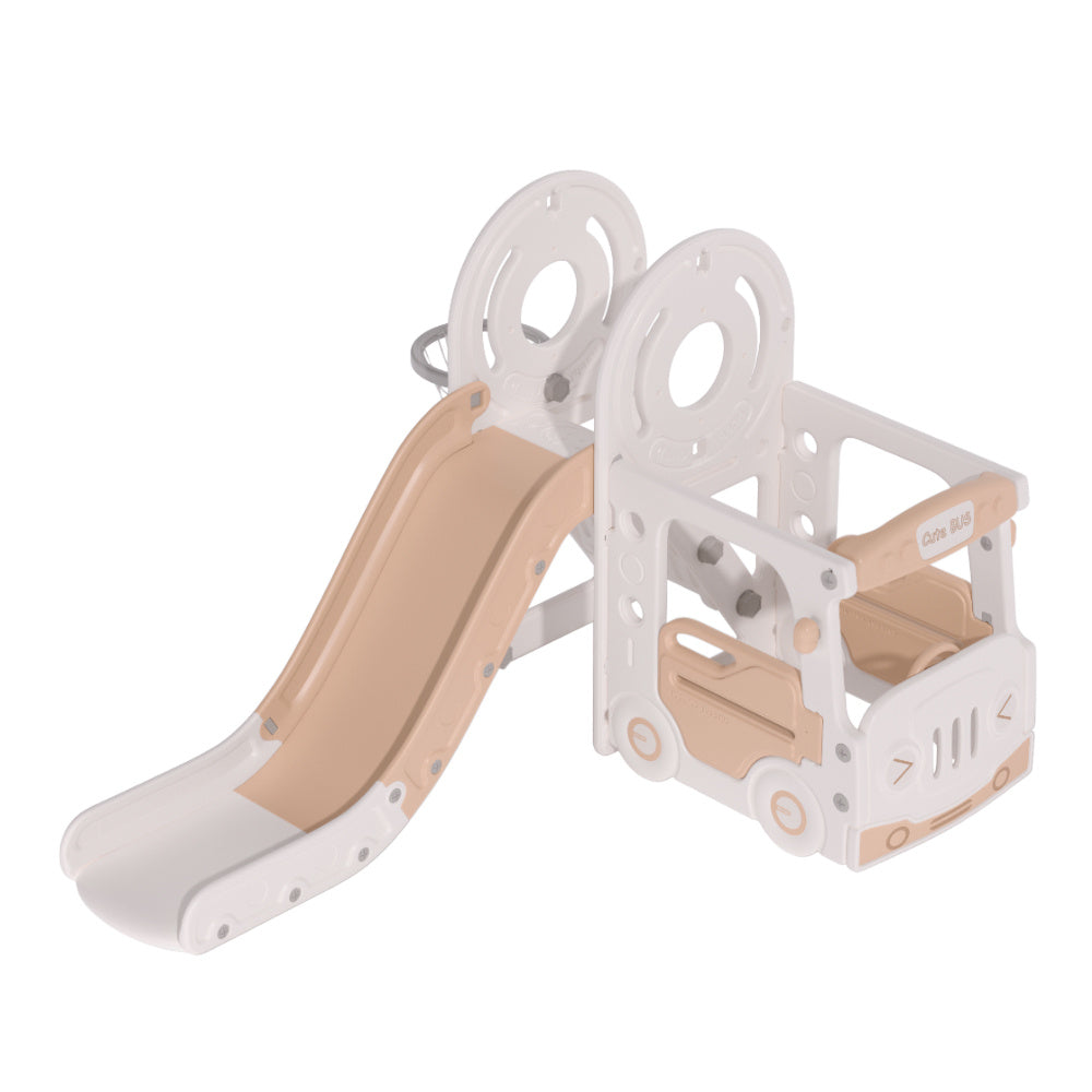 Kids Toddler Slide Climber Playset with Basketball Hoop