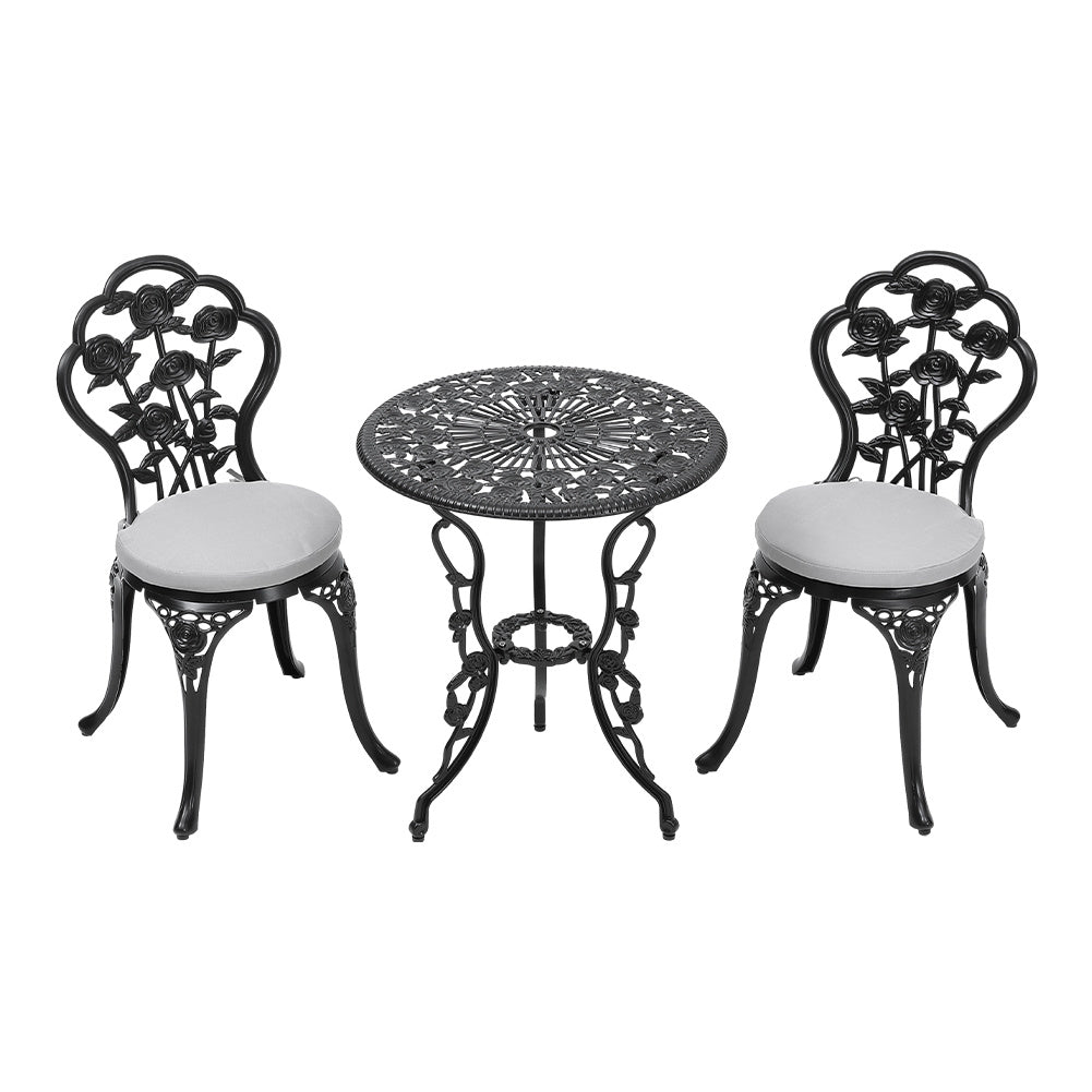 3pcs Cast Aluminum Outdoor Bistro Dining Set