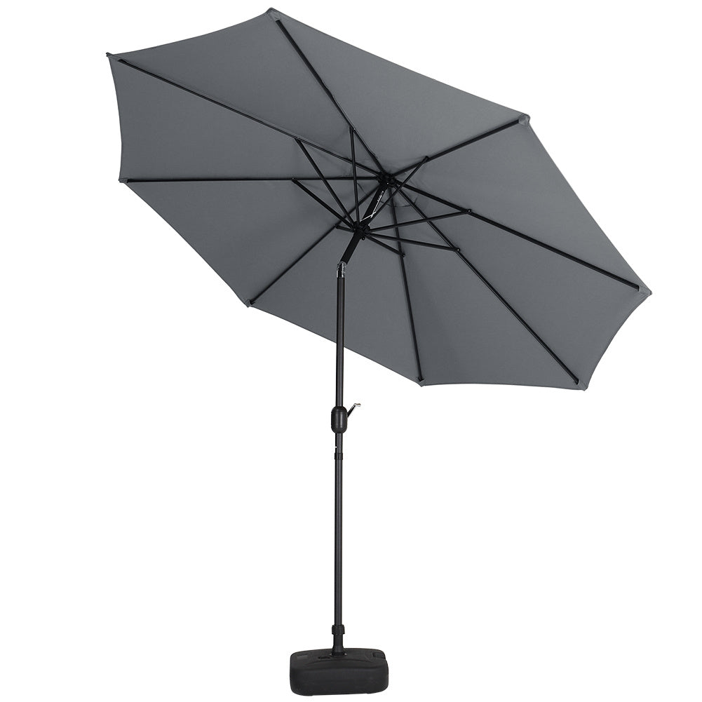 240 cm H 3M Outdoor Large Rotating Patio Parasol, with Plastic Fillable Base