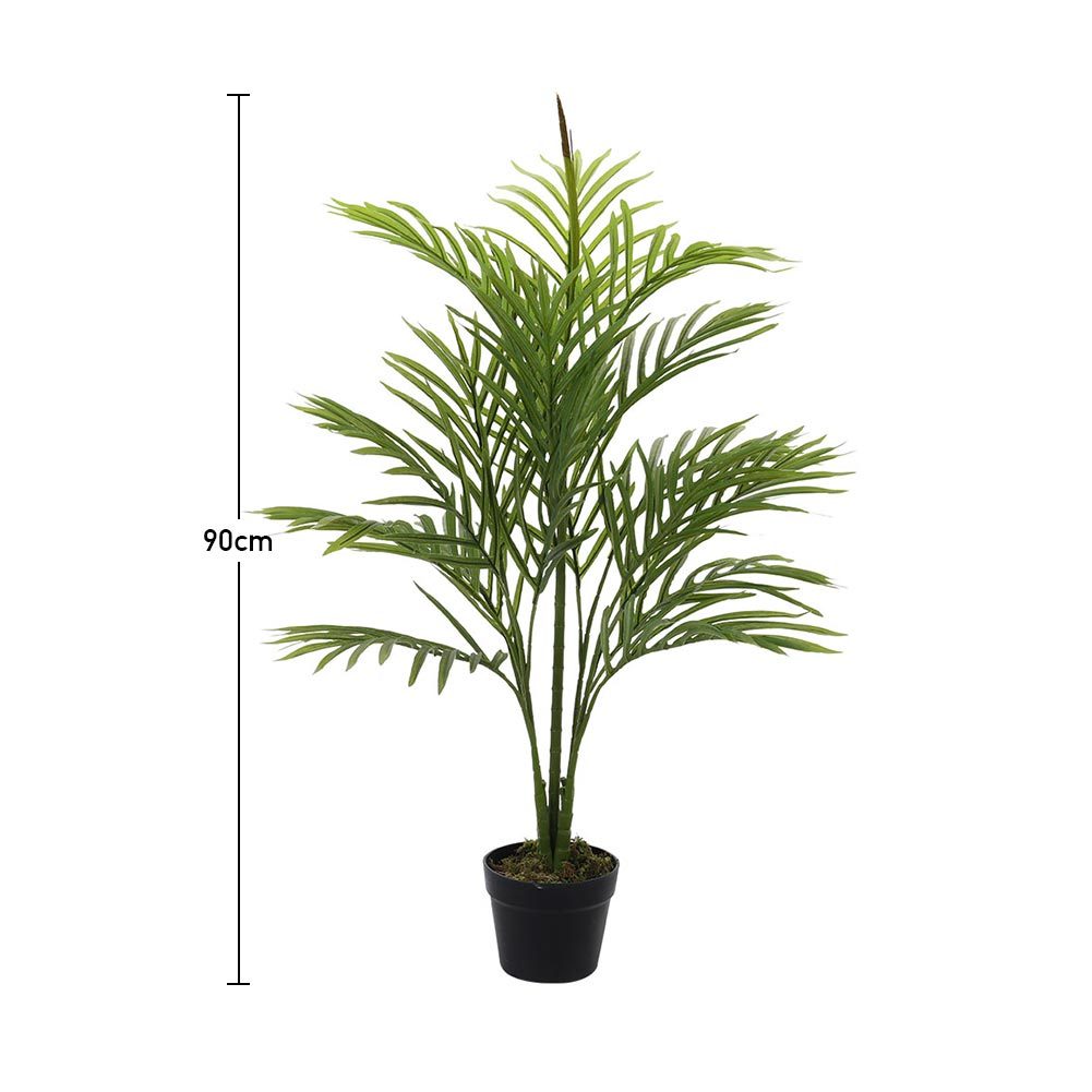 Outdoor Realistic Artificial Palm Tree Plant in Pot, 90CM