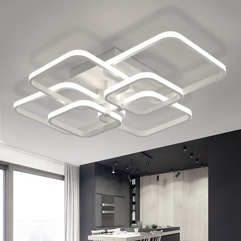 Square LED Ceiling Light Cool White Light, 6 Head
