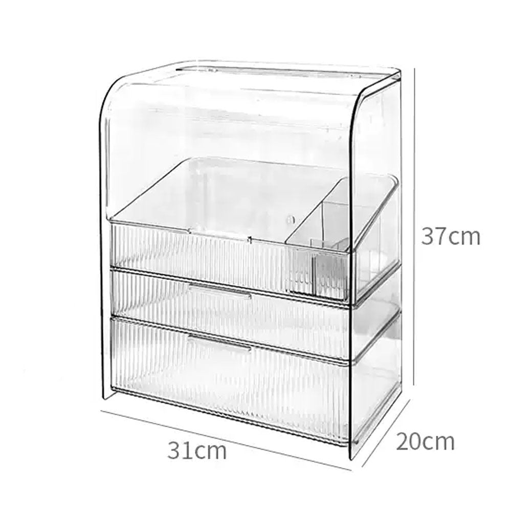 3Tier Transparent Makeup Cosmetics Storage Organizer