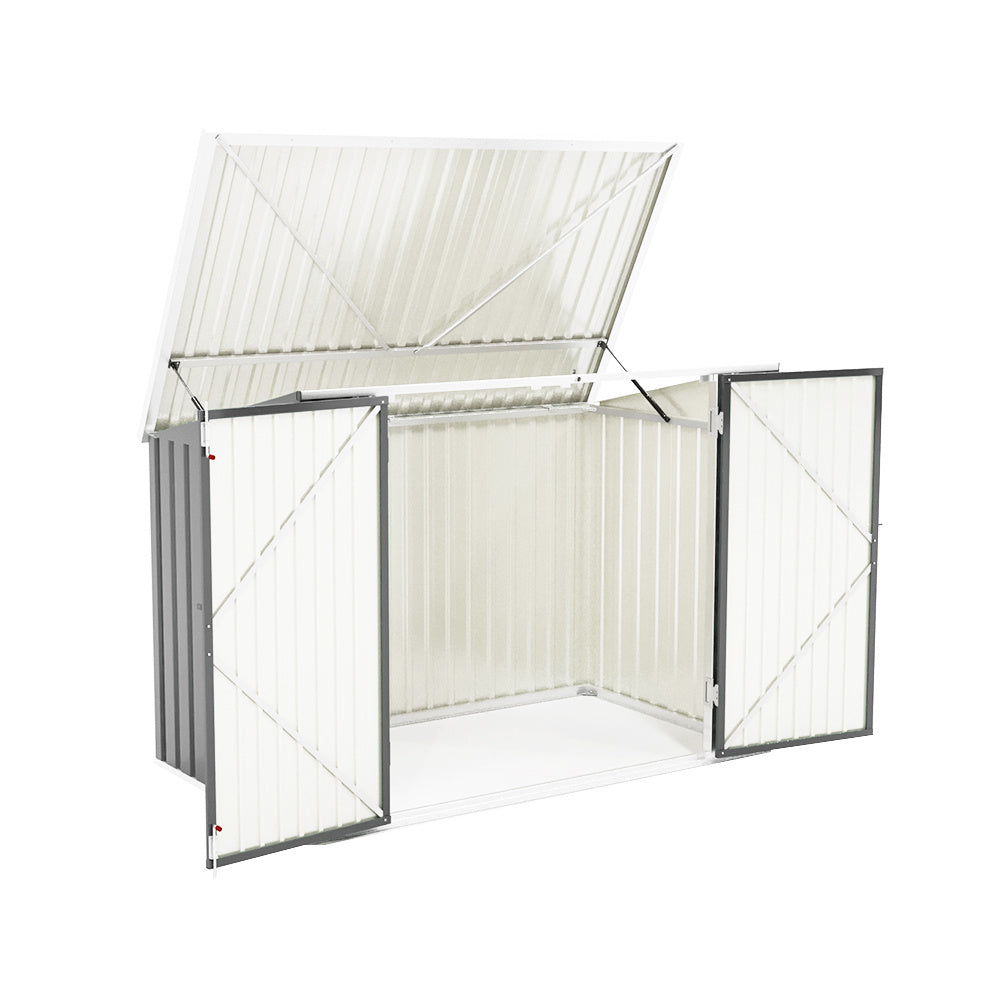 Grey Heavy Duty Steel Bicycle Storage Shed