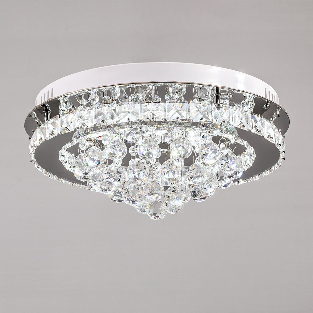 Modern Round LED Ceiling Light Crystal Lamp, 40CM Cool White