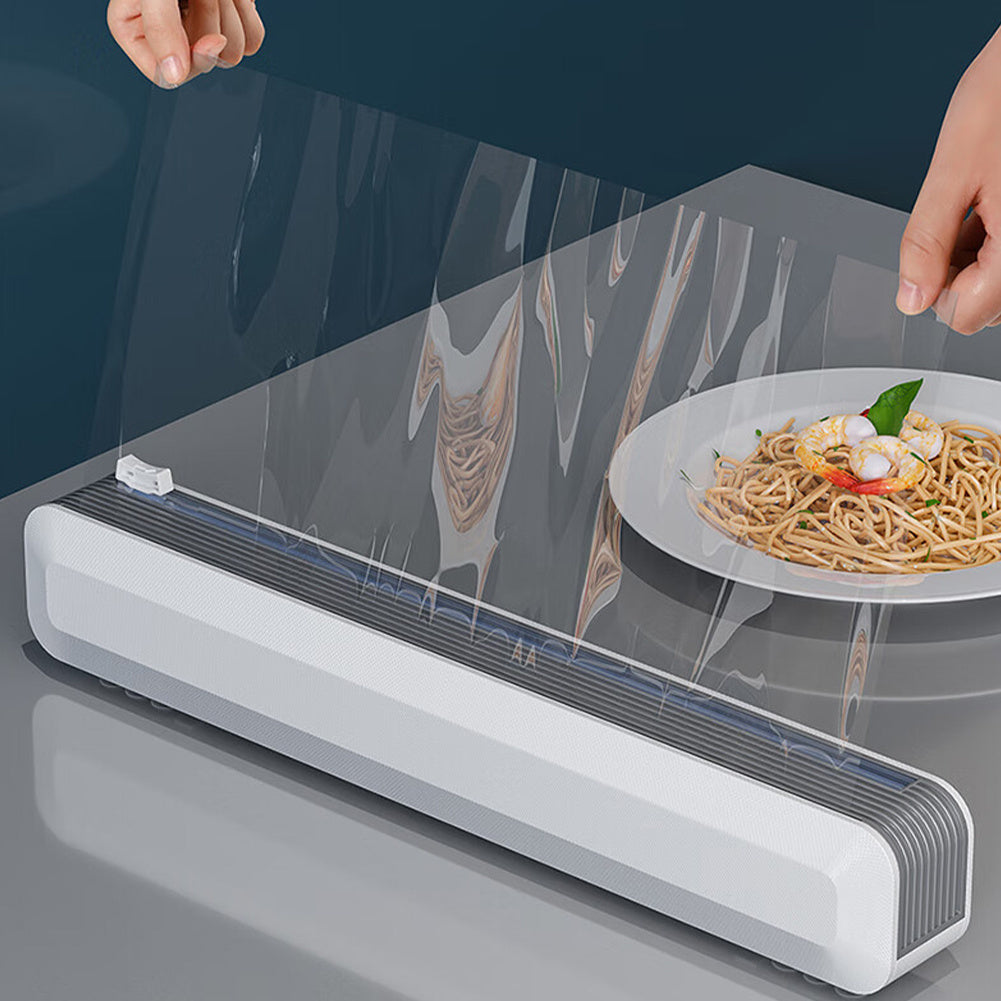 Grey Magnetic Cling Film Wrap Dispenser with Slide Cutter