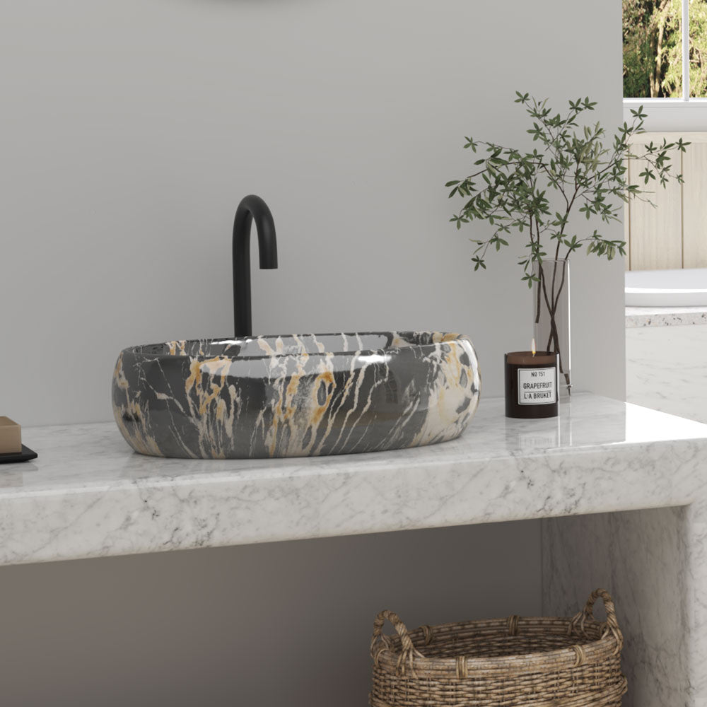 Modern Oval Ceramic Bathroom Vessel Sink