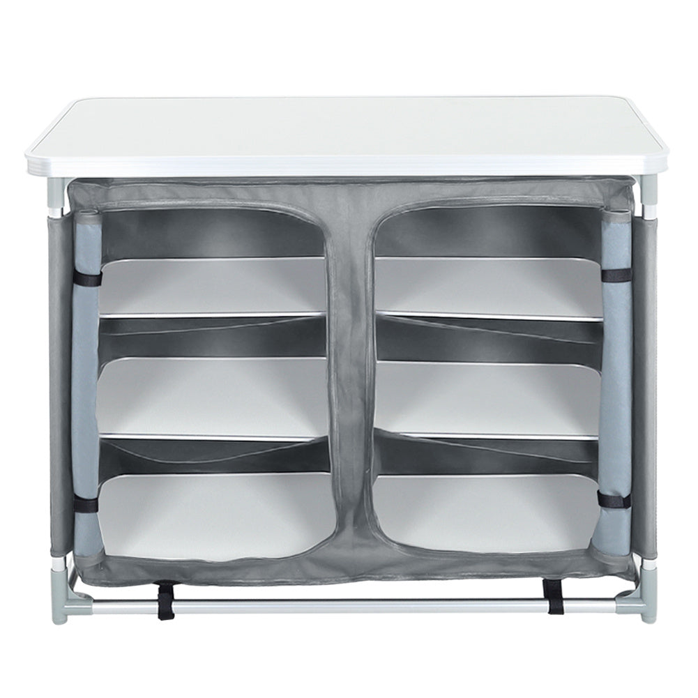 Large Camping Kitchen Cook Table Stand for Outdoor BBQ, Grey