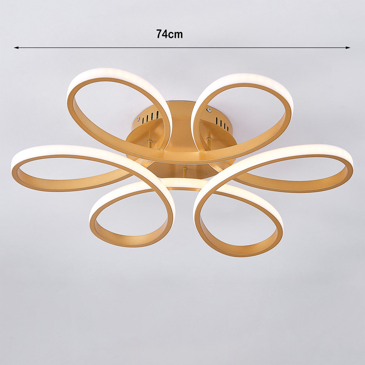 Modern Petal LED Ceiling Light, Gold 74CM Dimmable