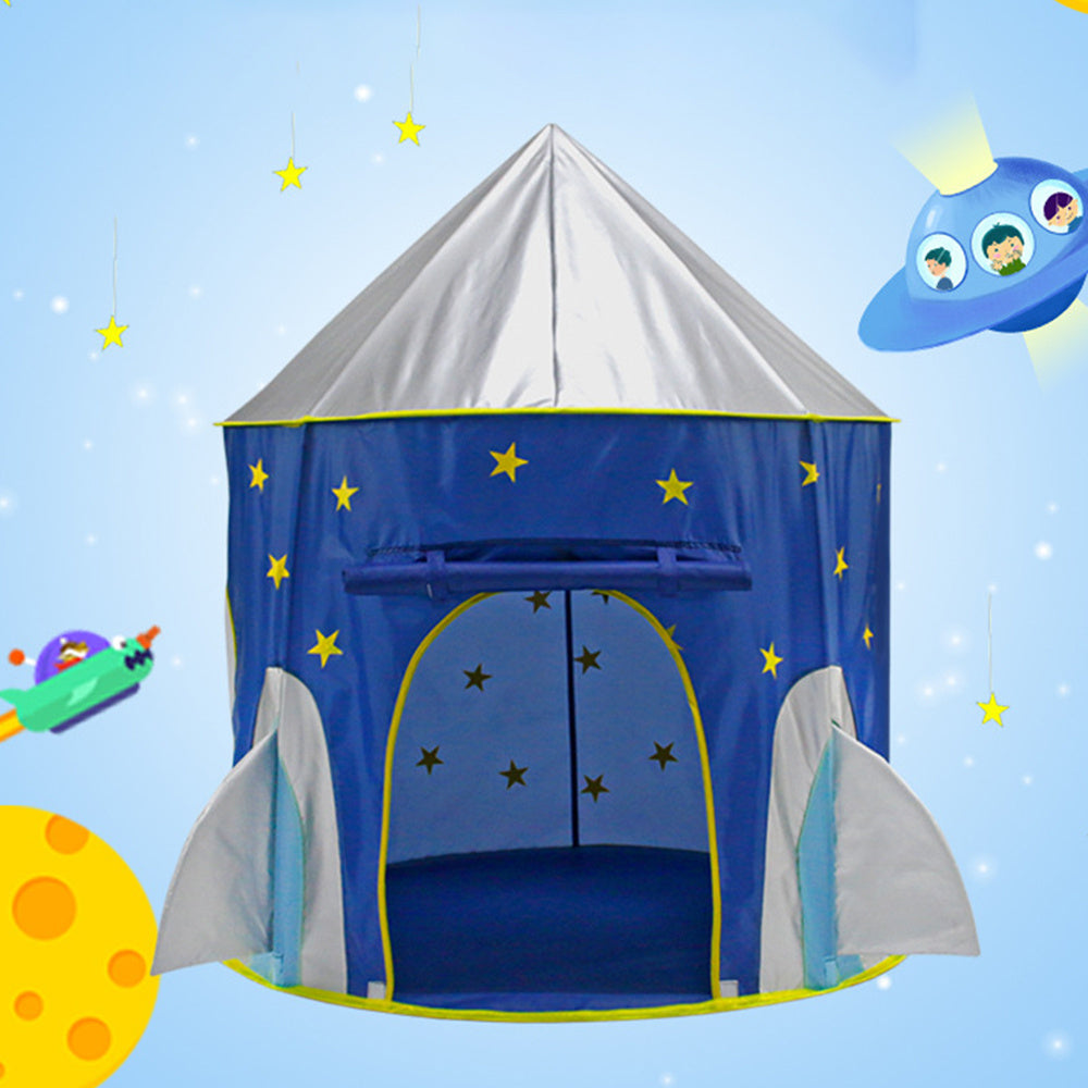Children Kids Play Tent Rocket Shape Playhouse