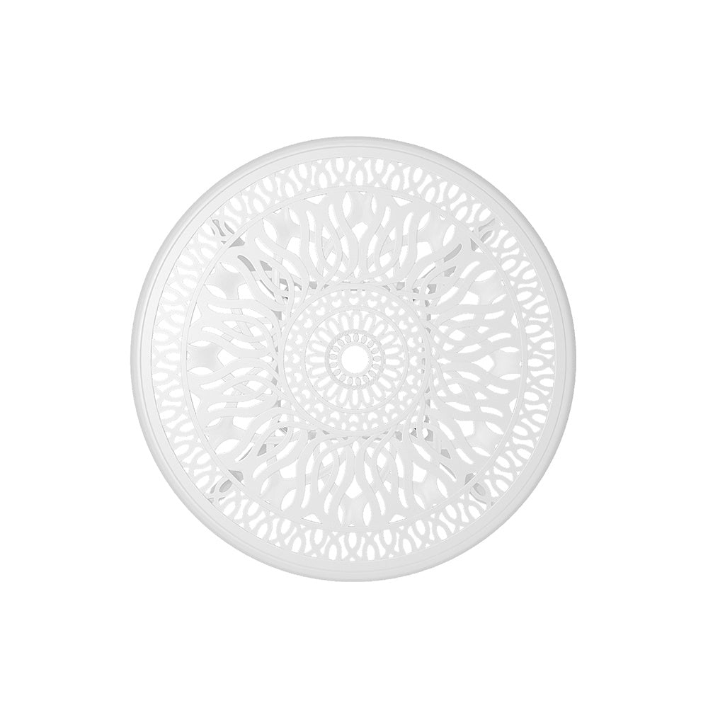 Outdoor Round White Cast Aluminum Garden Bistro Table