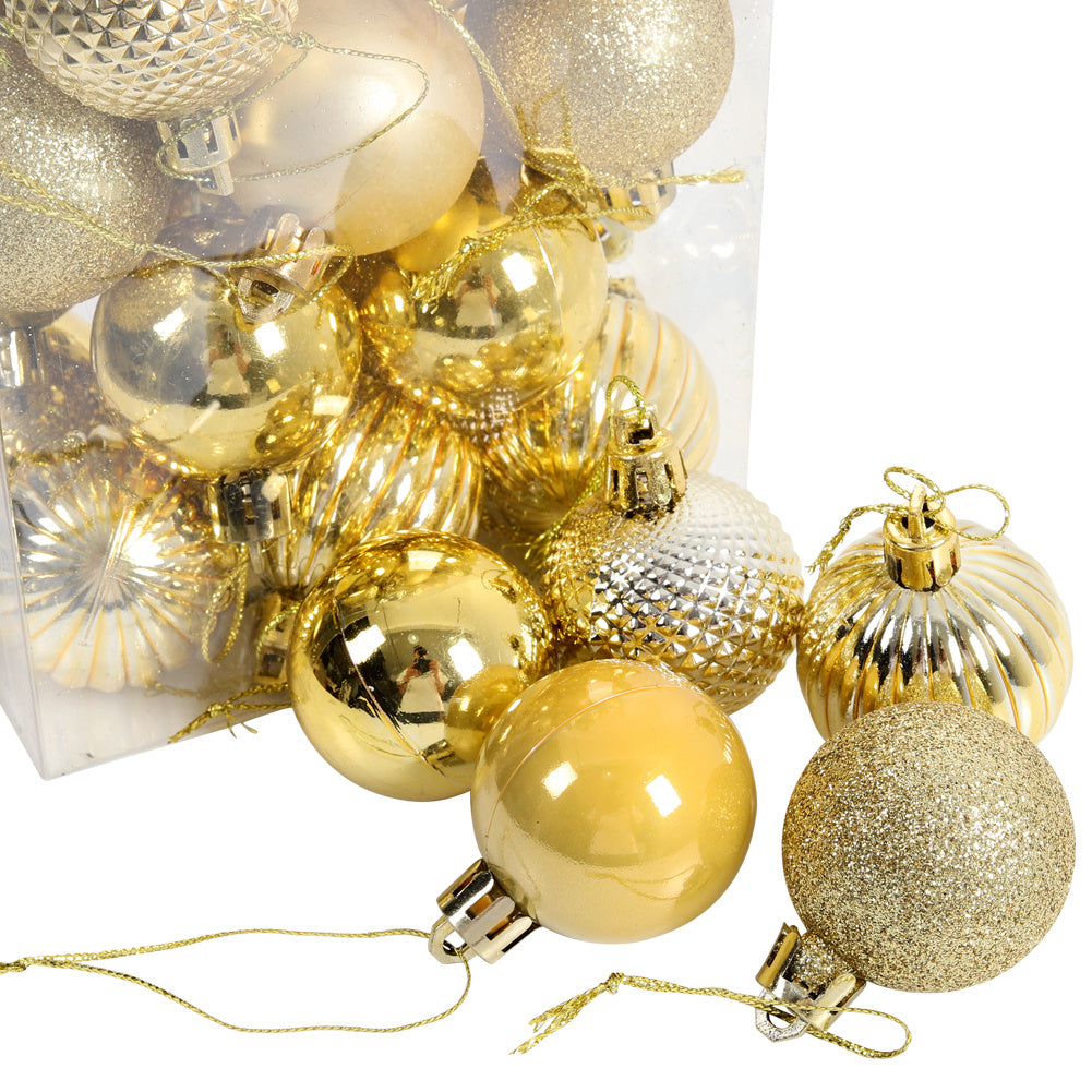 36 Pieces Gold Xmas Ball Christmas Tree Deluxe Bauble Set